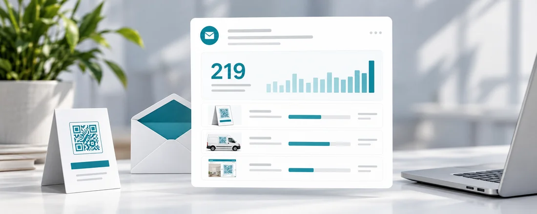 An email scan summary with a daily chart and results for each QR code placement