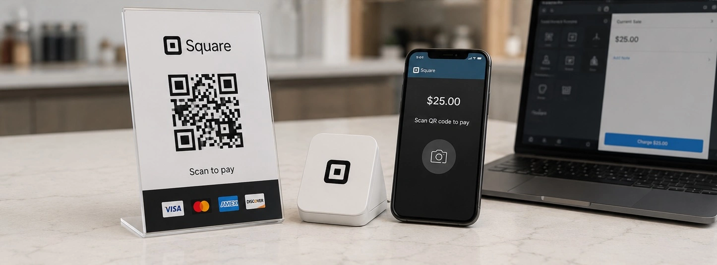 Scanlo Square QR code that sends customers to your Square checkout link