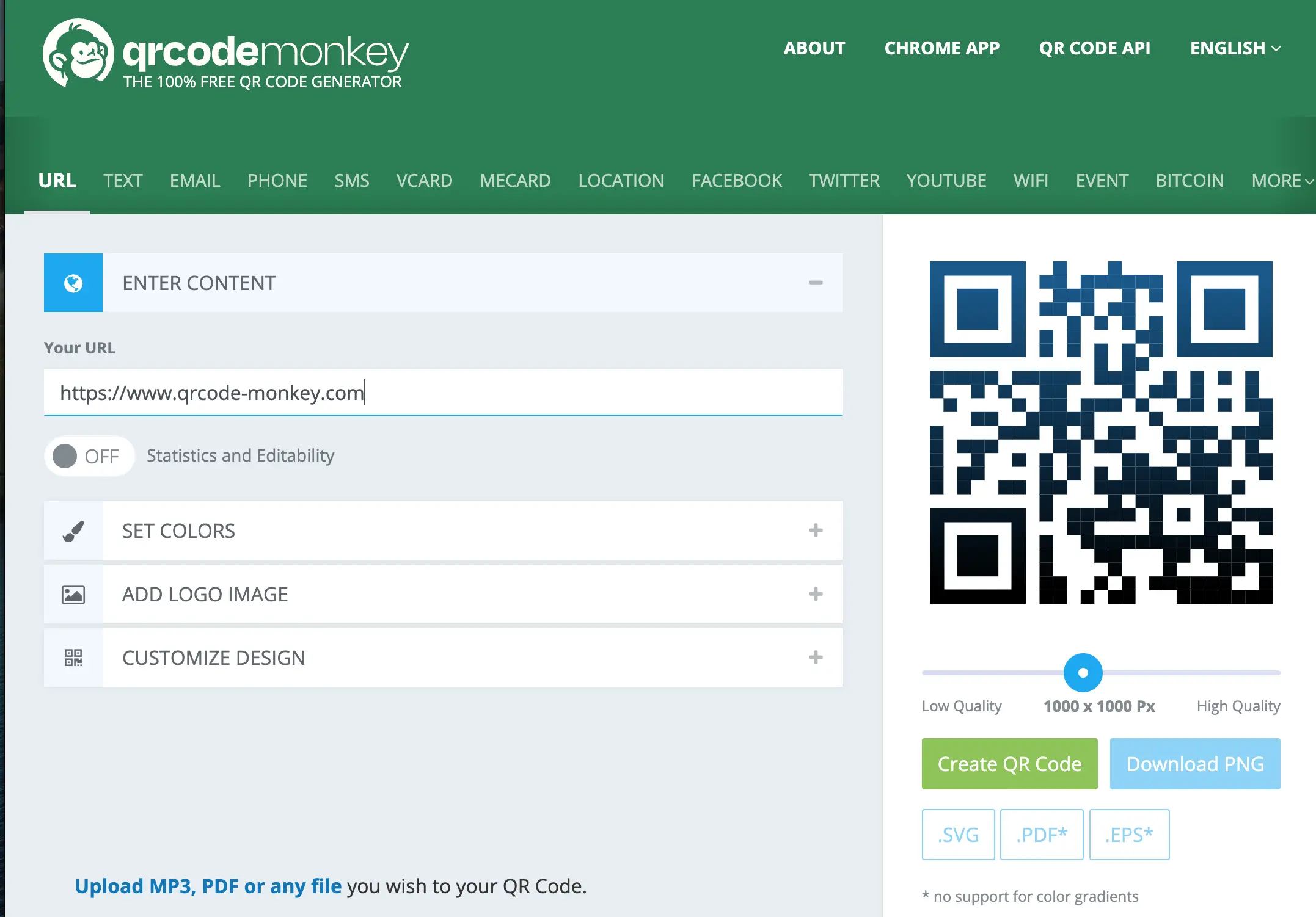 Qrcode Monkey Main Website