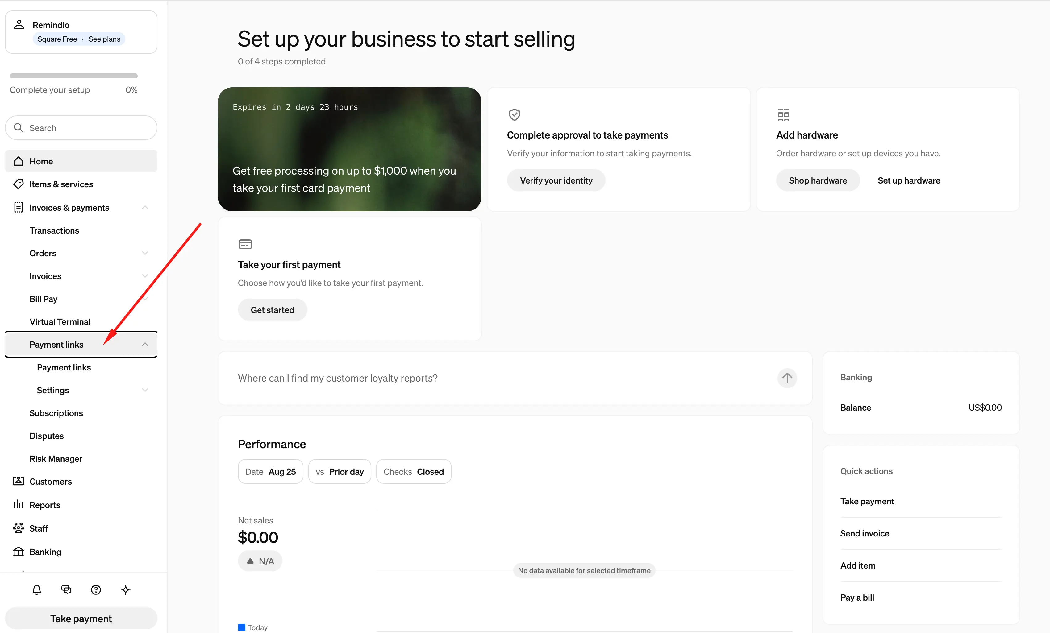 Square Dashboard