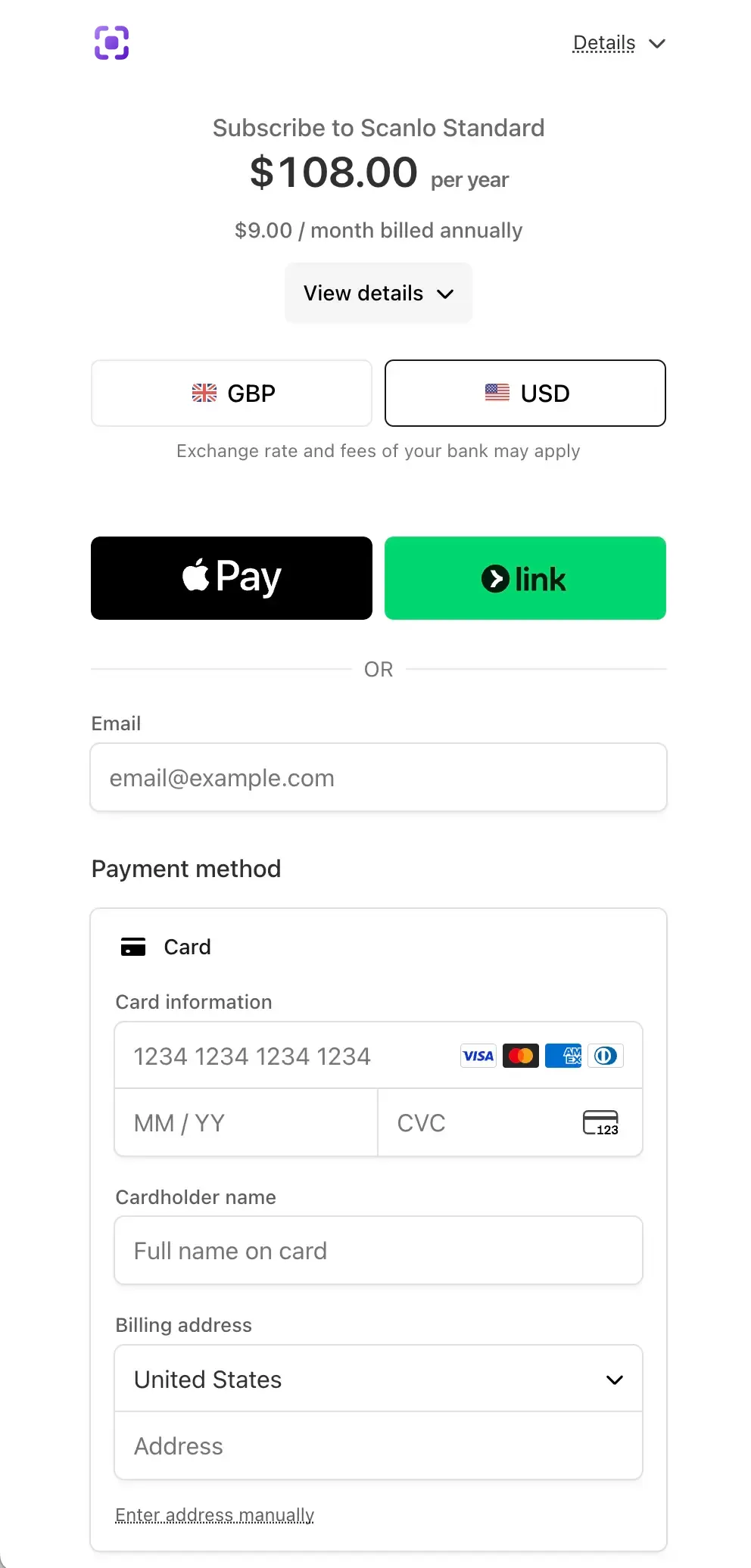 stripe payment experience from qr code